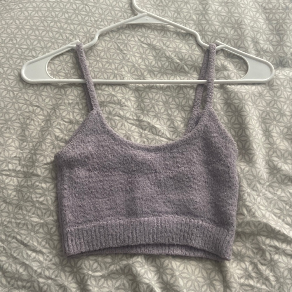 garage fuzzy purple tank